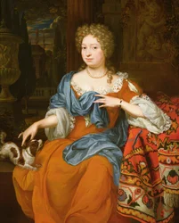 Retrato de una dama con vestido rojo, 1691